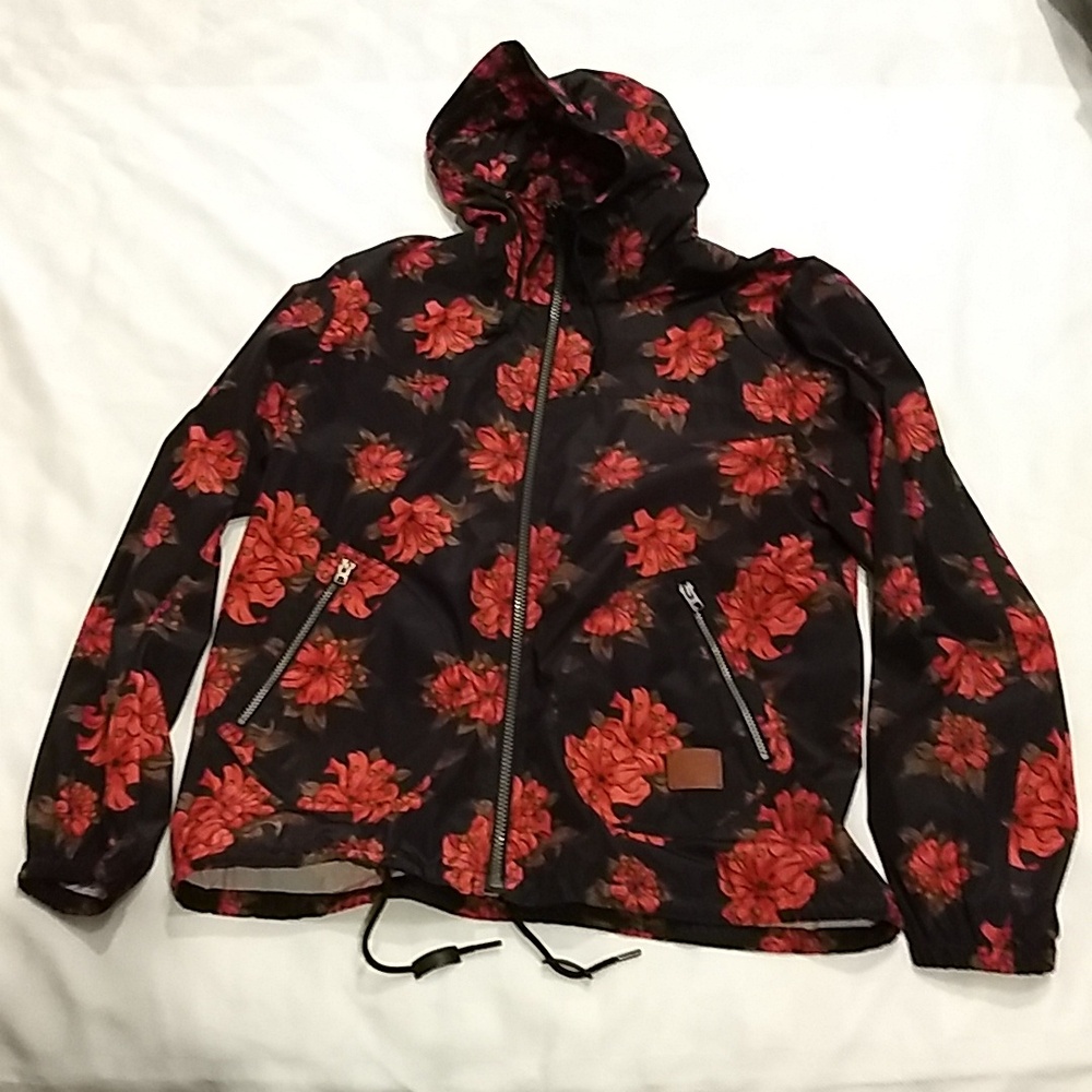 Coach New York Poppy Floral Wind/Rain Jacket, NWOT Men's XL